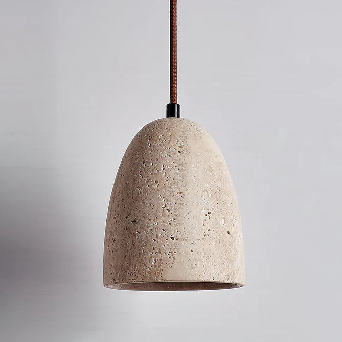 Japanese Style Yellow Travertine Pendant Light Fixture for Modern Home Decor & Dining Spaces
