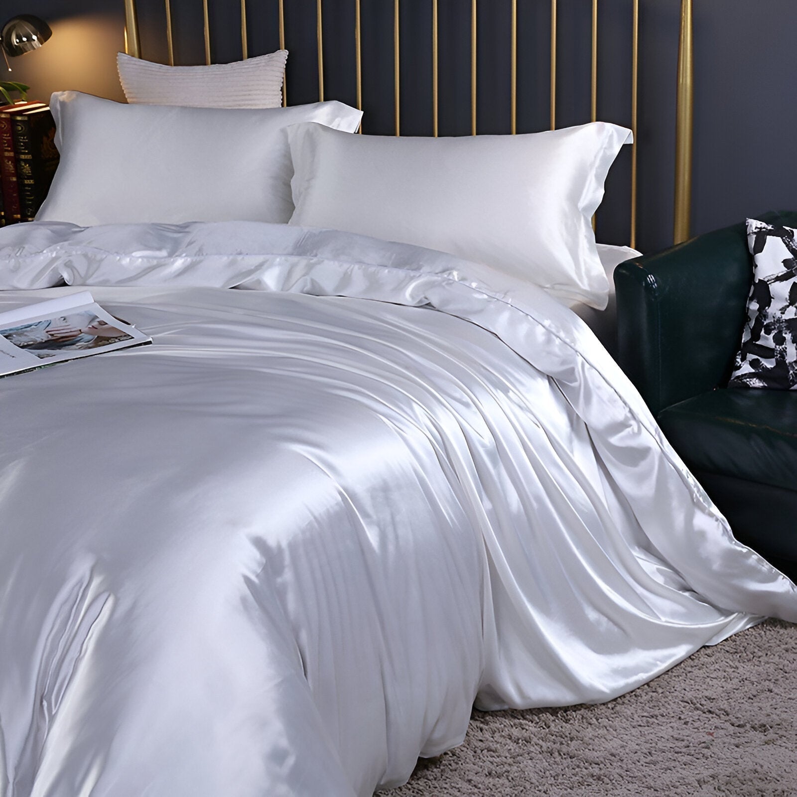 Silk Duvet Cover Set - 100% Mulberry Silk Bedding for Luxurious Sleep & Comfort