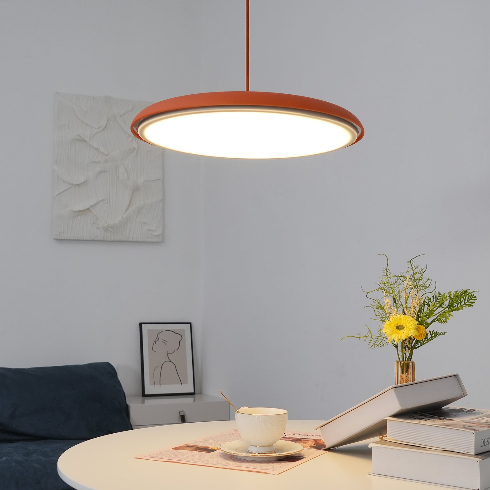 LED Cookie Pendant Light Fixture - Modern Round Design for Kitchen Island & Dining Room Lighting