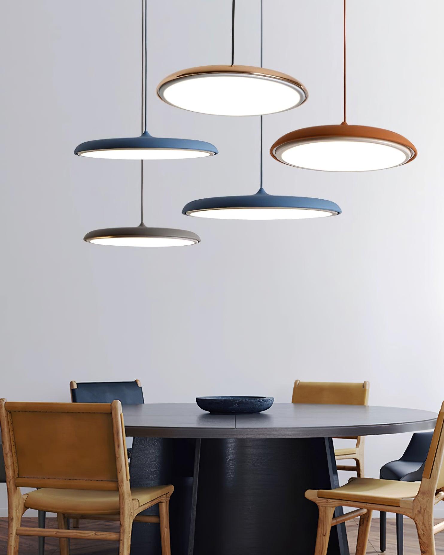 LED Cookie Pendant Light Fixture - Modern Round Design for Kitchen Island & Dining Room Lighting