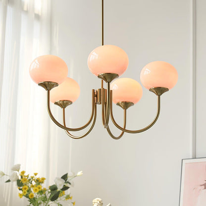 LED Marshmallow Chandelier Light Fixture - Modern White Pendant for Dining Room & Living Room Decor