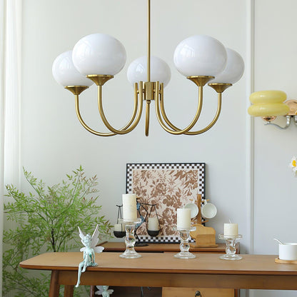 LED Marshmallow Chandelier Light Fixture - Modern White Pendant for Dining Room & Living Room Decor