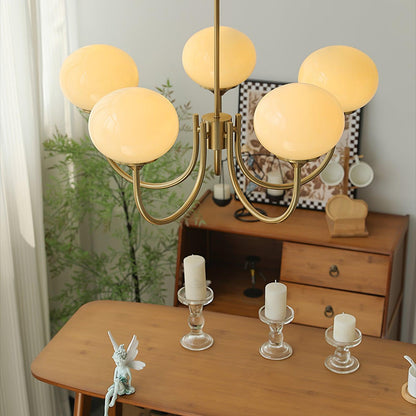 LED Marshmallow Chandelier Light Fixture - Modern White Pendant for Dining Room & Living Room Decor