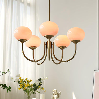 LED Marshmallow Chandelier Light Fixture - Modern White Pendant for Dining Room & Living Room Decor