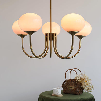 LED Marshmallow Chandelier Light Fixture - Modern White Pendant for Dining Room & Living Room Decor