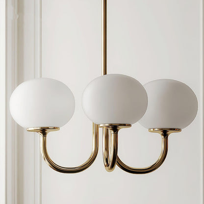 LED Marshmallow Chandelier Light Fixture - Modern White Pendant for Dining Room & Living Room Decor