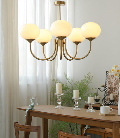LED Marshmallow Chandelier Light Fixture - Modern White Pendant for Dining Room & Living Room Decor