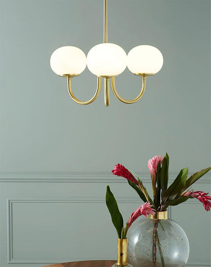 LED Marshmallow Chandelier Light Fixture - Modern White Pendant for Dining Room & Living Room Decor