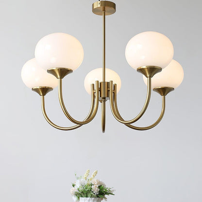 LED Marshmallow Chandelier Light Fixture - Modern White Pendant for Dining Room & Living Room Decor