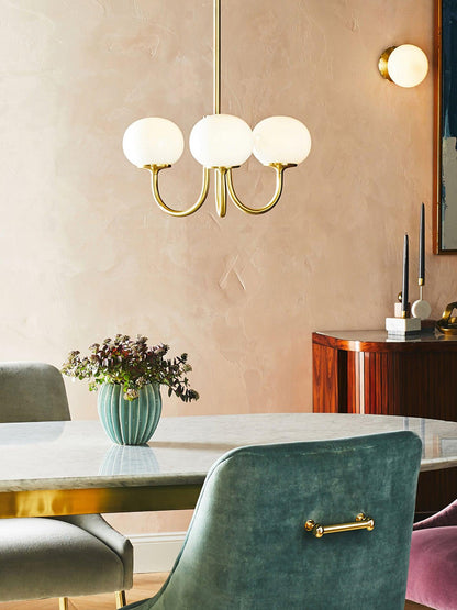 LED Marshmallow Chandelier Light Fixture - Modern White Pendant for Dining Room & Living Room Decor