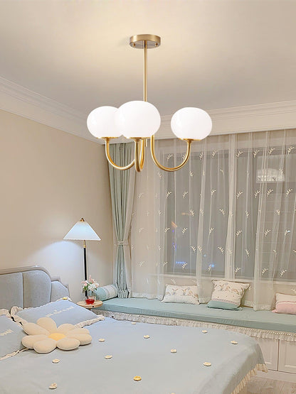 LED Marshmallow Chandelier Light Fixture - Modern White Pendant for Dining Room & Living Room Decor