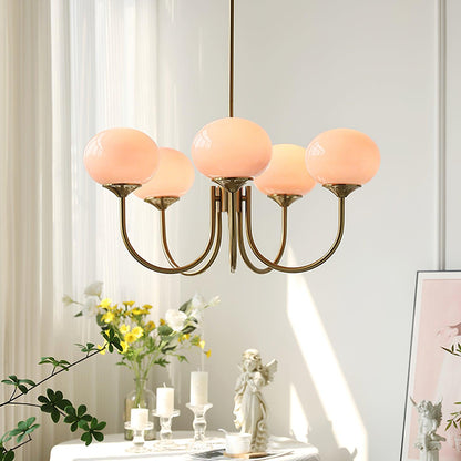 LED Marshmallow Chandelier Light Fixture - Modern White Pendant for Dining Room & Living Room Decor