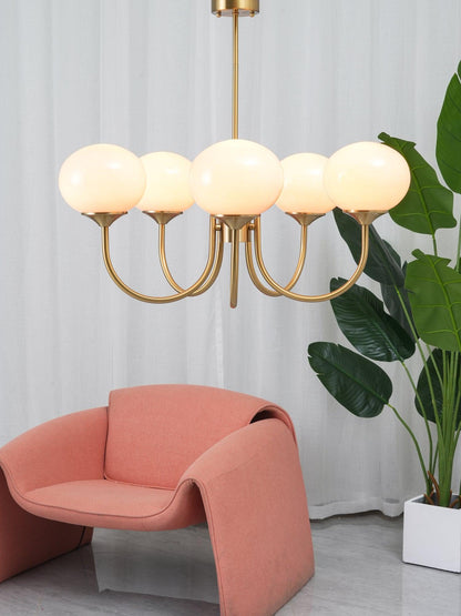 LED Marshmallow Chandelier Light Fixture - Modern White Pendant for Dining Room & Living Room Decor