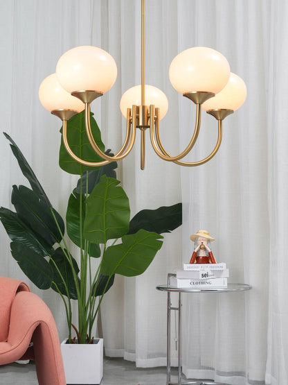 LED Marshmallow Chandelier Light Fixture - Modern White Pendant for Dining Room & Living Room Decor