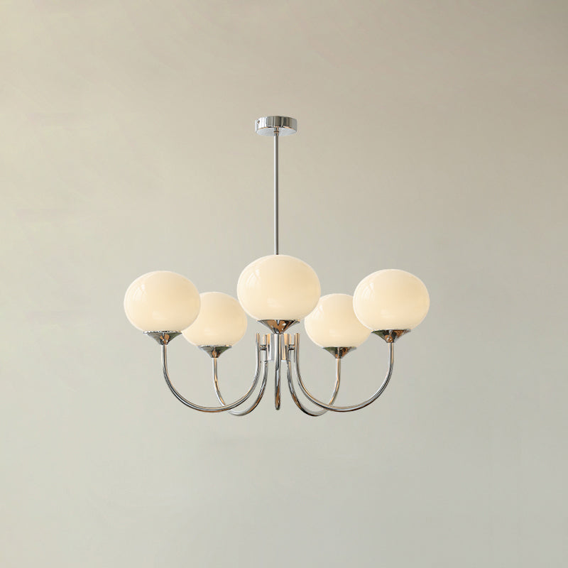 LED Marshmallow Chandelier Light Fixture - Modern White Pendant for Dining Room & Living Room Decor