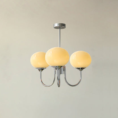 LED Marshmallow Chandelier Light Fixture - Modern White Pendant for Dining Room & Living Room Decor