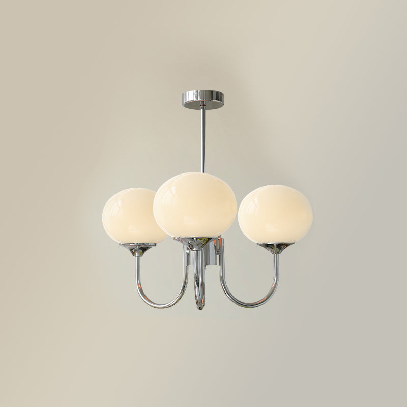 LED Marshmallow Chandelier Light Fixture - Modern White Pendant for Dining Room & Living Room Decor