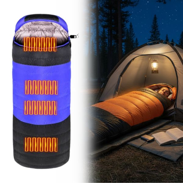 USB Electric Heated Sleeping Bag | 3 Temperature Settings, Water-Repellent & Ideal for Camping, Travel & Outdoor Adventures