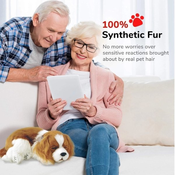 Realistic Breathing Puppy | Therapeutic Plush Companion for Anxiety Relief & Emotional Support for Adults and Seniors