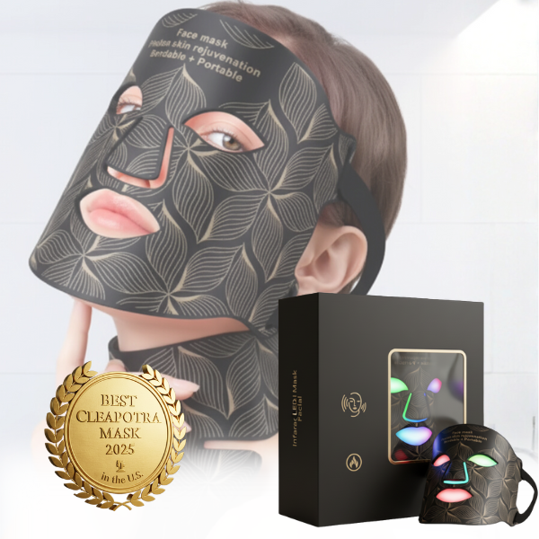 Infrared LED Facial Mask | Flexible Silicone Design with 8 Color Modes for Skin Rejuvenation & Anti-Aging Treatment at Home