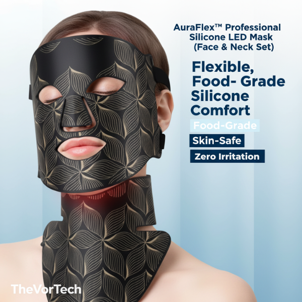 Infrared LED Facial Mask | Flexible Silicone Design with 8 Color Modes for Skin Rejuvenation & Anti-Aging Treatment at Home