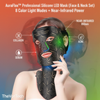 Infrared LED Facial Mask | Flexible Silicone Design with 8 Color Modes for Skin Rejuvenation & Anti-Aging Treatment at Home