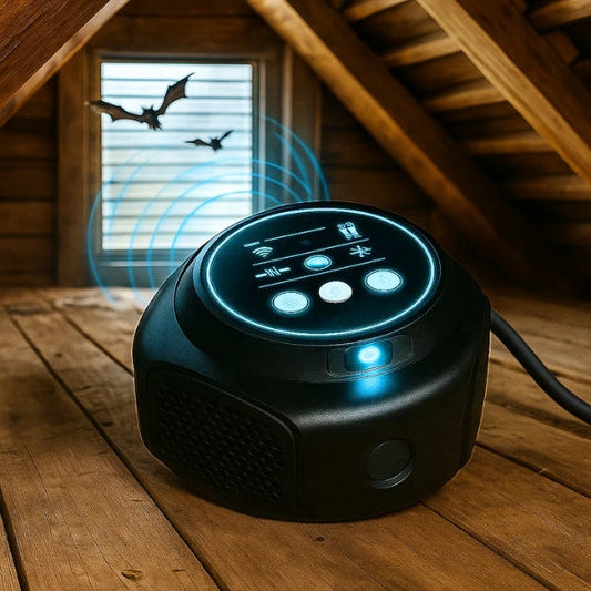 Ultrasonic Bat Repeller | 360° Coverage, Silent & Safe for Attics, Garages & Roofs