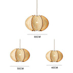 Scandinavian Wood Pendant Light Fixture - Mid-Century Design for Dining Room & Kitchen Lighting