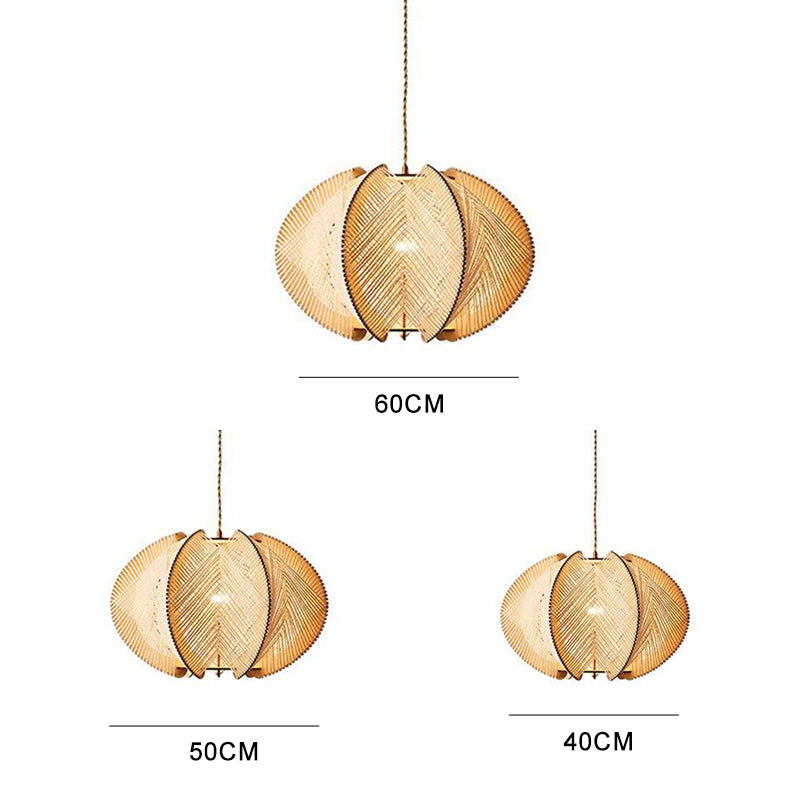 Scandinavian Wood Pendant Light Fixture - Mid-Century Design for Dining Room & Kitchen Lighting