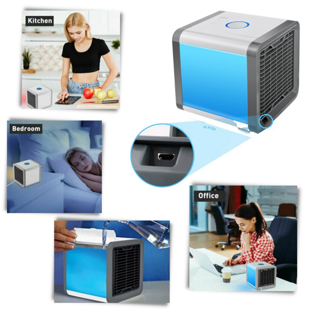 Portable Mini Air Cooler – USB-Powered AC Unit for Cool Comfort On the Go