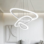 Modern 3-Ring LED Pendant Light Fixture - Adjustable Hanging Ceiling Light for Dining Room & Kitchen