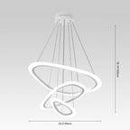 Modern 3-Ring LED Pendant Light Fixture - Adjustable Hanging Ceiling Light for Dining Room & Kitchen