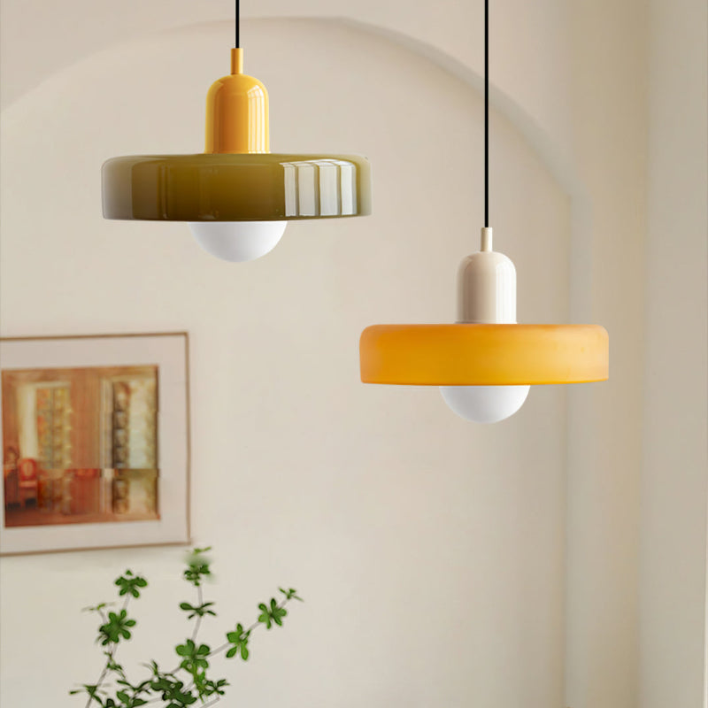 Colored Glass Bauhaus Pendant Light Fixture for Modern Home Decor & Dining Spaces