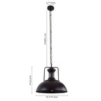 Industrial Single Dome Pendant Light Fixture - Adjustable Height for Kitchen, Dining Room & Bar Lighting