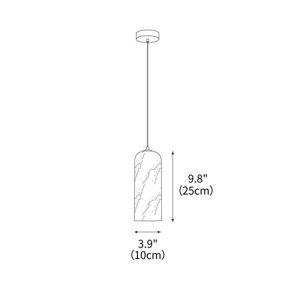 Mid-Century Modern Alabaster Pendant Light Fixture for Dining Room & Entryway