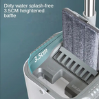 Flat Bottom Mop and Bucket Set | Aluminium Handle, 360° Rotating Head & Microfibre Pads for Efficient Home Cleaning