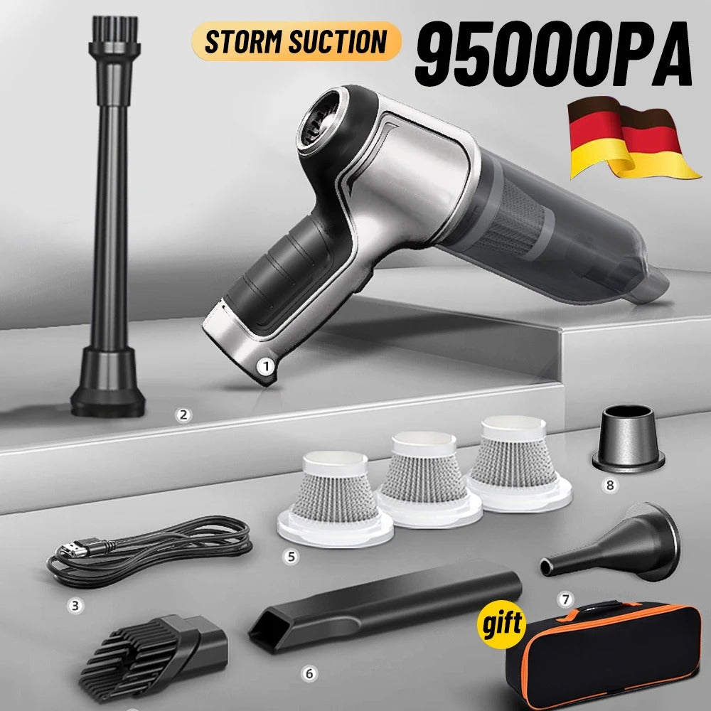 Cordless Car Vacuum Cleaner | 95000Pa Suction Power, Lightweight & Versatile for Home and Auto Cleaning