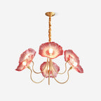Murano Glass Flower Chandelier - Handcrafted Floral Design Pendant Light for Living Room & Dining Room Decor