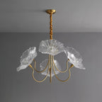 Murano Glass Flower Chandelier - Handcrafted Floral Design Pendant Light for Living Room & Dining Room Decor