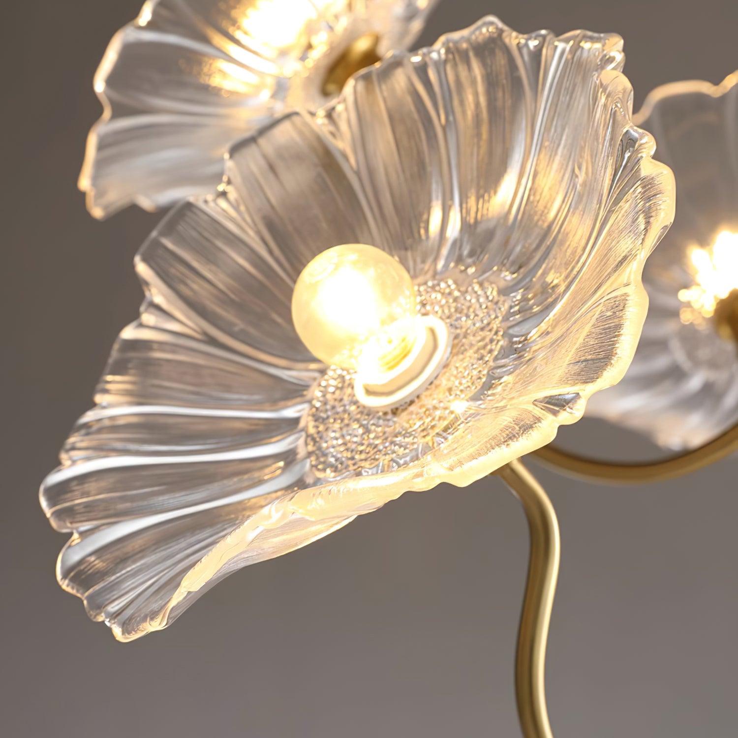 Murano Glass Flower Chandelier - Handcrafted Floral Design Pendant Light for Living Room & Dining Room Decor