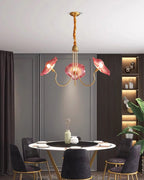 Murano Glass Flower Chandelier - Handcrafted Floral Design Pendant Light for Living Room & Dining Room Decor
