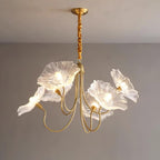 Murano Glass Flower Chandelier - Handcrafted Floral Design Pendant Light for Living Room & Dining Room Decor
