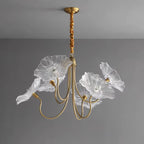 Murano Glass Flower Chandelier - Handcrafted Floral Design Pendant Light for Living Room & Dining Room Decor