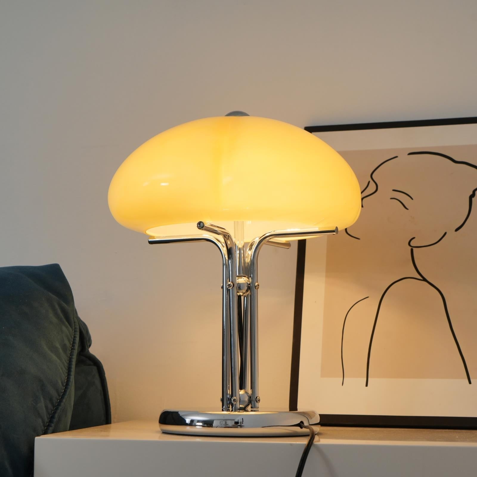 LED Mushroom Table Lamp - Modern Design with Adjustable Brightness for Home Office & Living Room Use