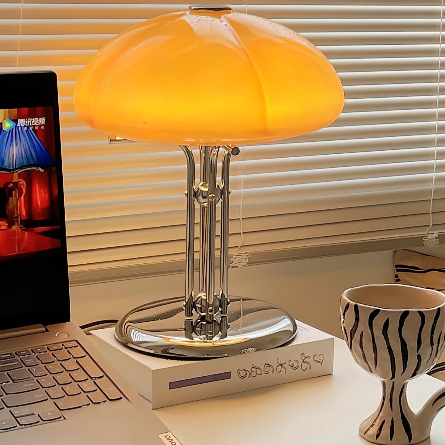 LED Mushroom Table Lamp - Modern Design with Adjustable Brightness for Home Office & Living Room Use