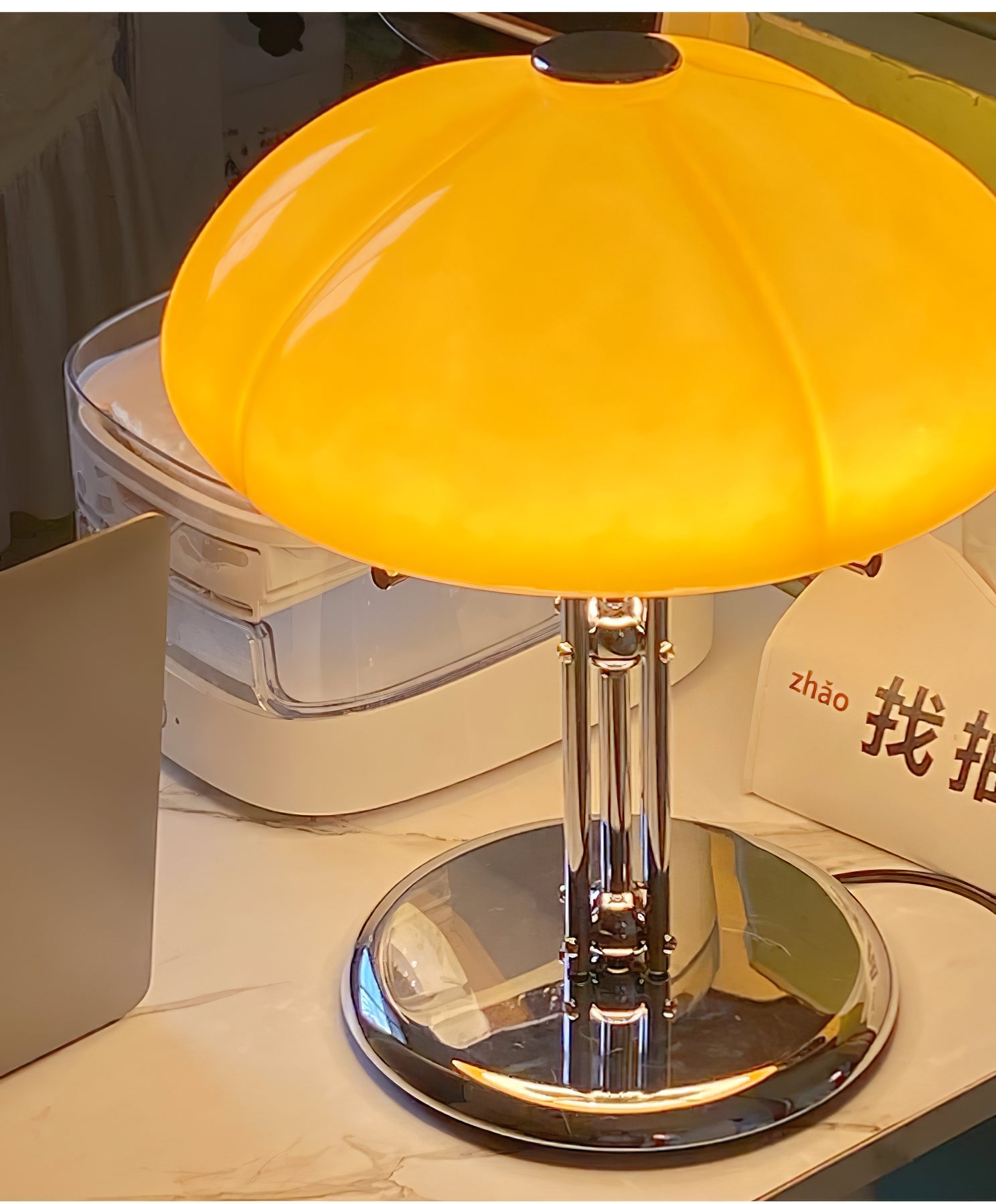 LED Mushroom Table Lamp - Modern Design with Adjustable Brightness for Home Office & Living Room Use