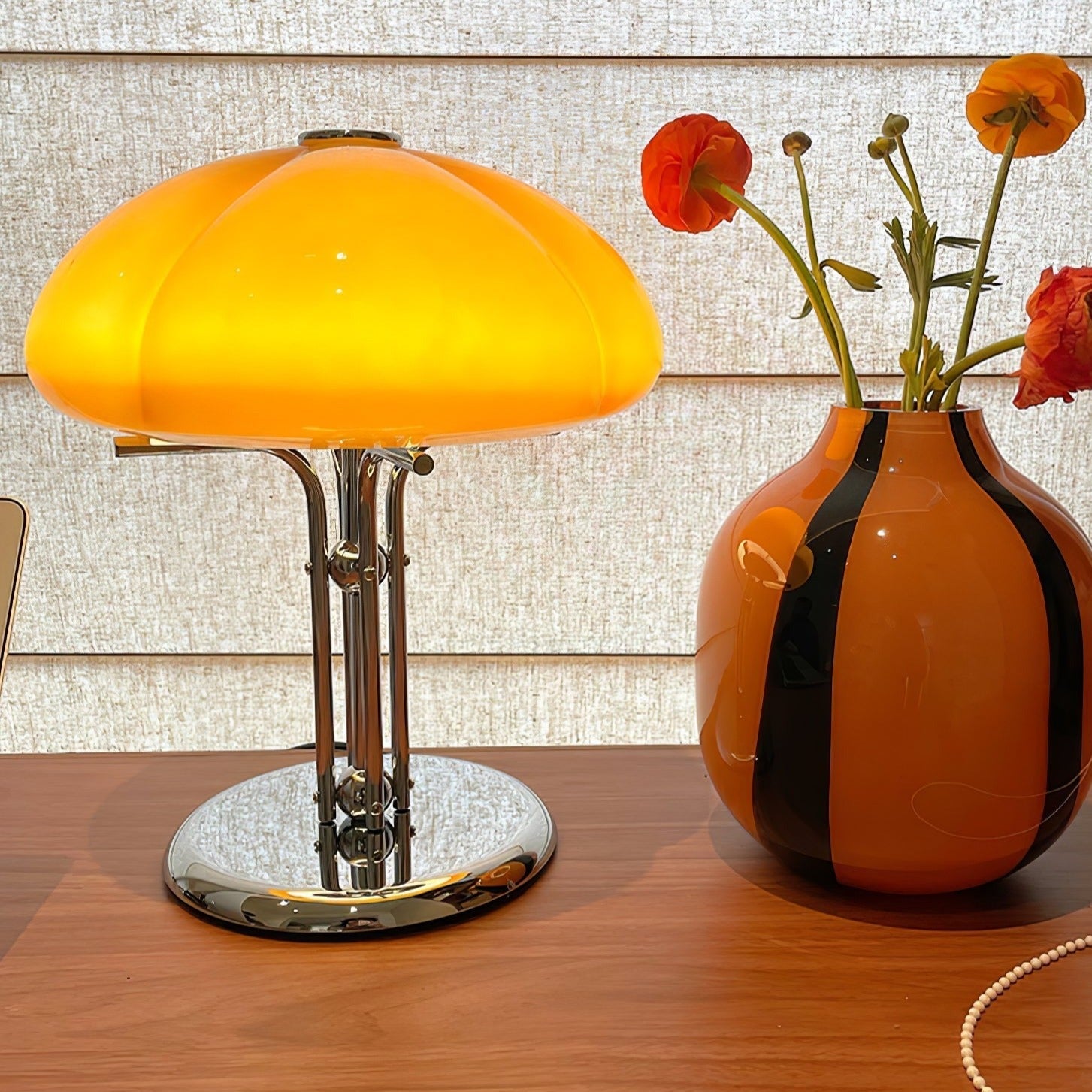 LED Mushroom Table Lamp - Modern Design with Adjustable Brightness for Home Office & Living Room Use