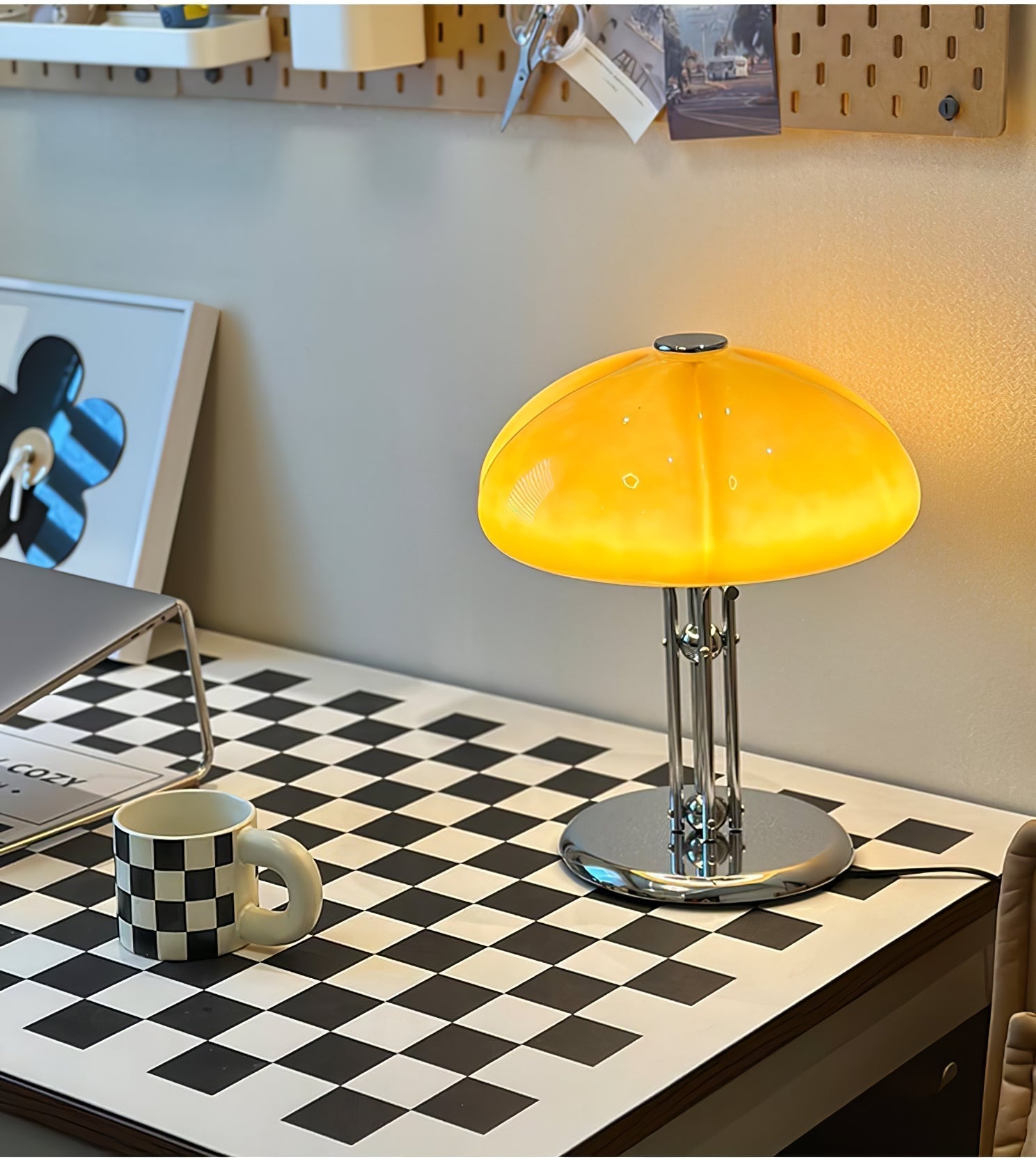 LED Mushroom Table Lamp - Modern Design with Adjustable Brightness for Home Office & Living Room Use