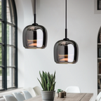 Nordic Black Glass Pendant Light Fixture for Kitchen Island & Dining Room Lighting