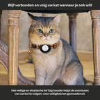 Cat Collar with Safety Buckle | GPS Tracker Holder, Reflective Design & Quick-Release for Nighttime Safety